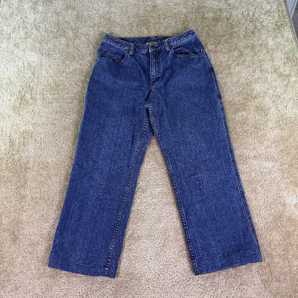 Duluth Trading Jeans Women's Sz 6 Denim Cropped Hemmed Straight Leg F025